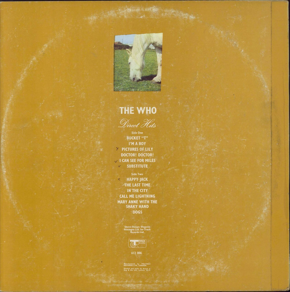 The Who Direct Hits - woc UK vinyl LP album (LP record)