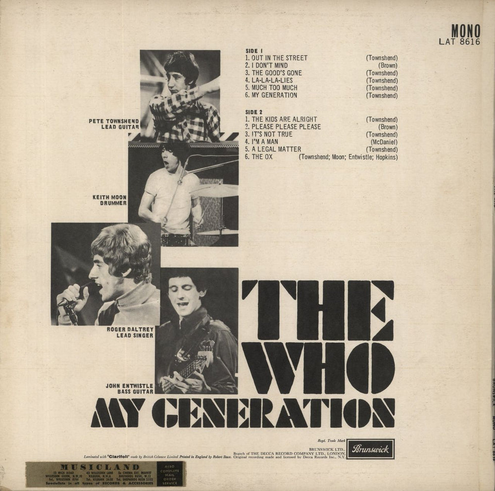 The Who My Generation - 1st UK vinyl LP album (LP record)