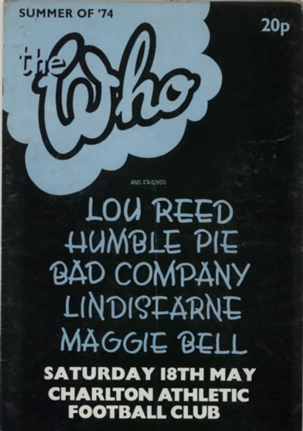 The Who Summer of '74 - EX UK tour programme TOUR PROGRAMME