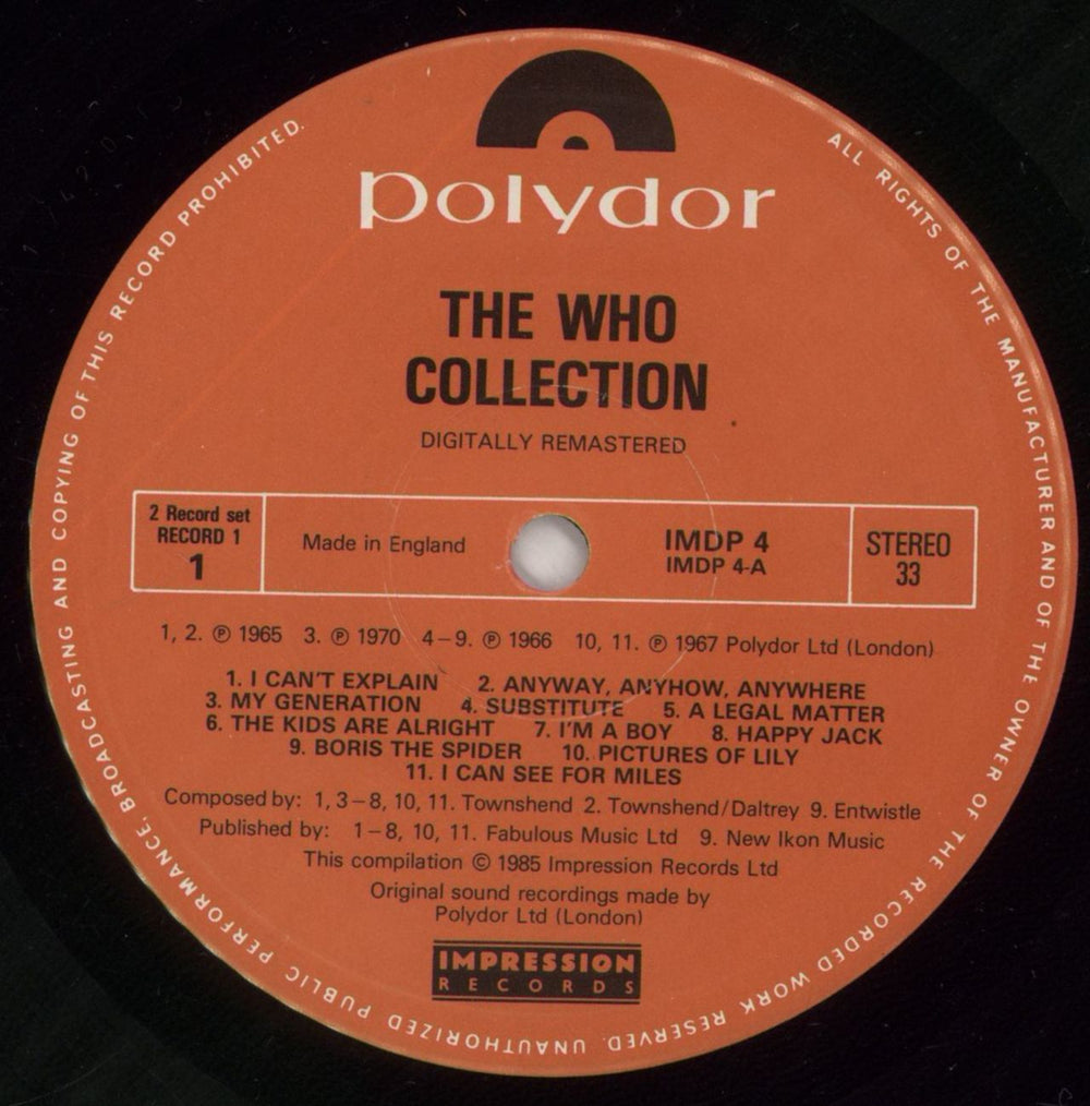 The Who The Who Collection UK 2-LP vinyl record set (Double LP Album) WHO2LTH136474