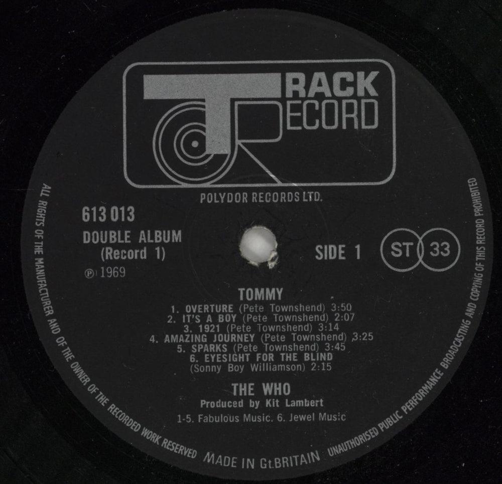 The Who Tommy - 1st - VG UK 2-LP vinyl record set (Double LP Album) WHO2LTO585342