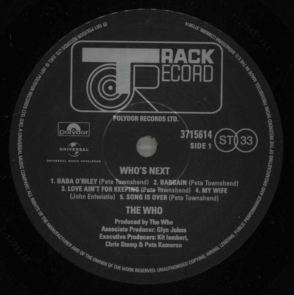 The Who Who's Next - 180 Gram Vinyl - EX UK vinyl LP album (LP record) WHOLPWH877652