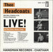 Thee Headcoats Live! At The Dirty Water Club UK vinyl LP album (LP record)