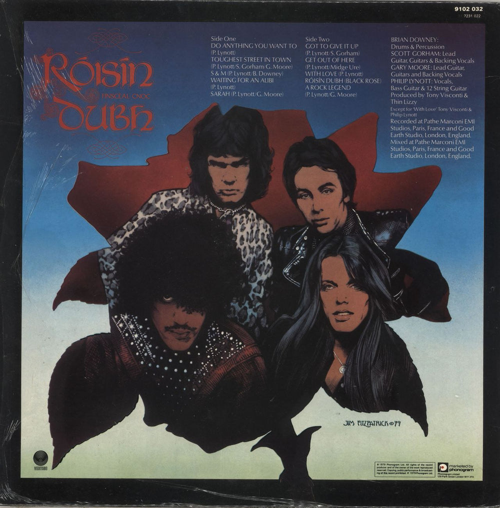 Thin Lizzy Black Rose + Inner - Shrink UK vinyl LP album (LP record)