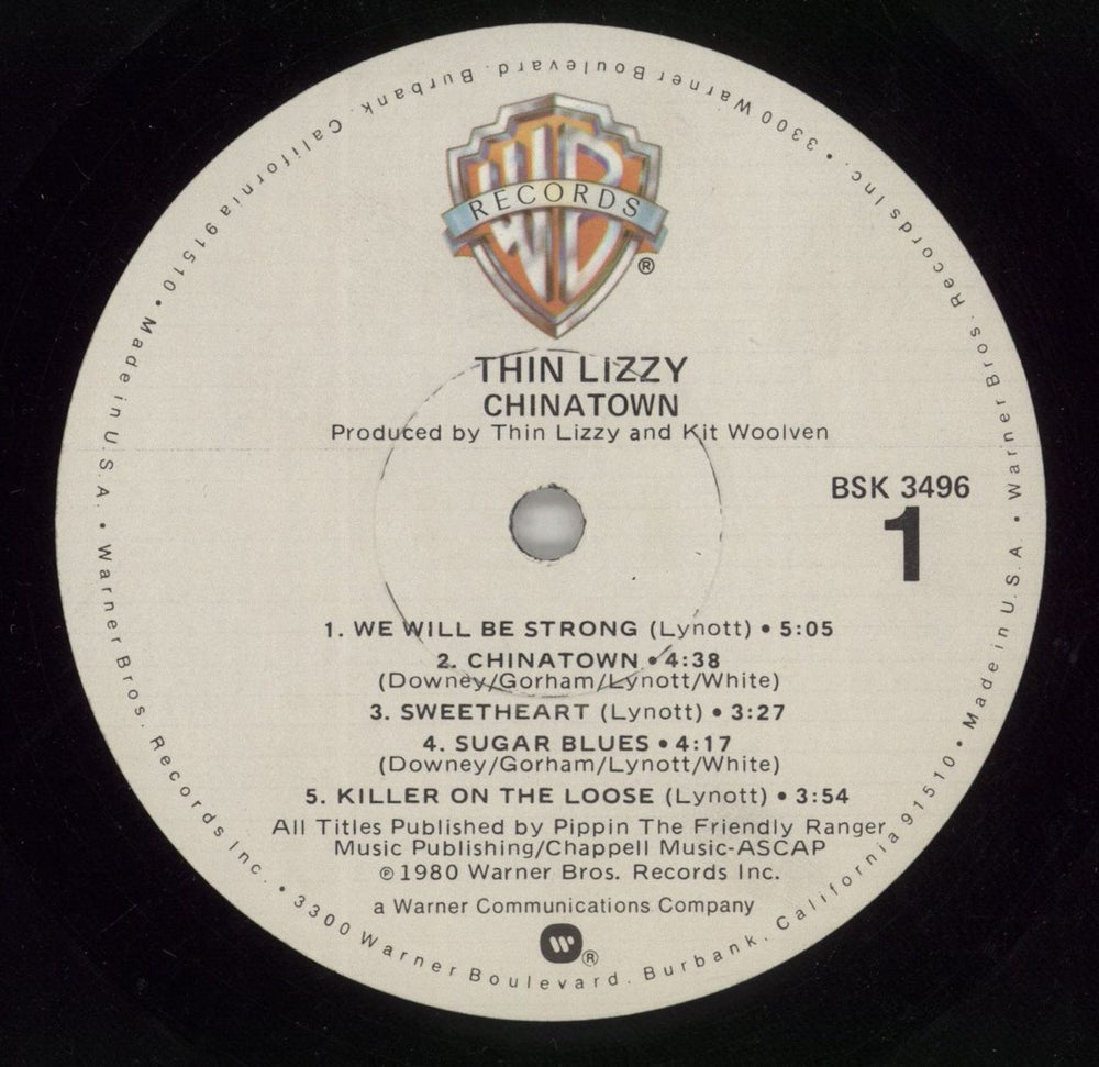 Thin Lizzy Chinatown US vinyl LP album (LP record) THILPCH870578
