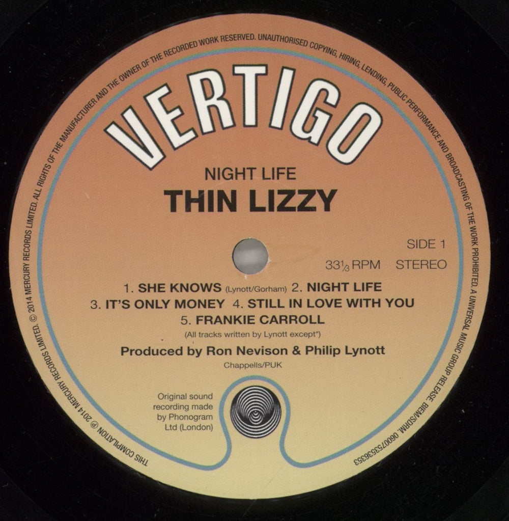 Thin Lizzy Nightlife - 180 Gram Vinyl UK vinyl LP album (LP record) THILPNI873008
