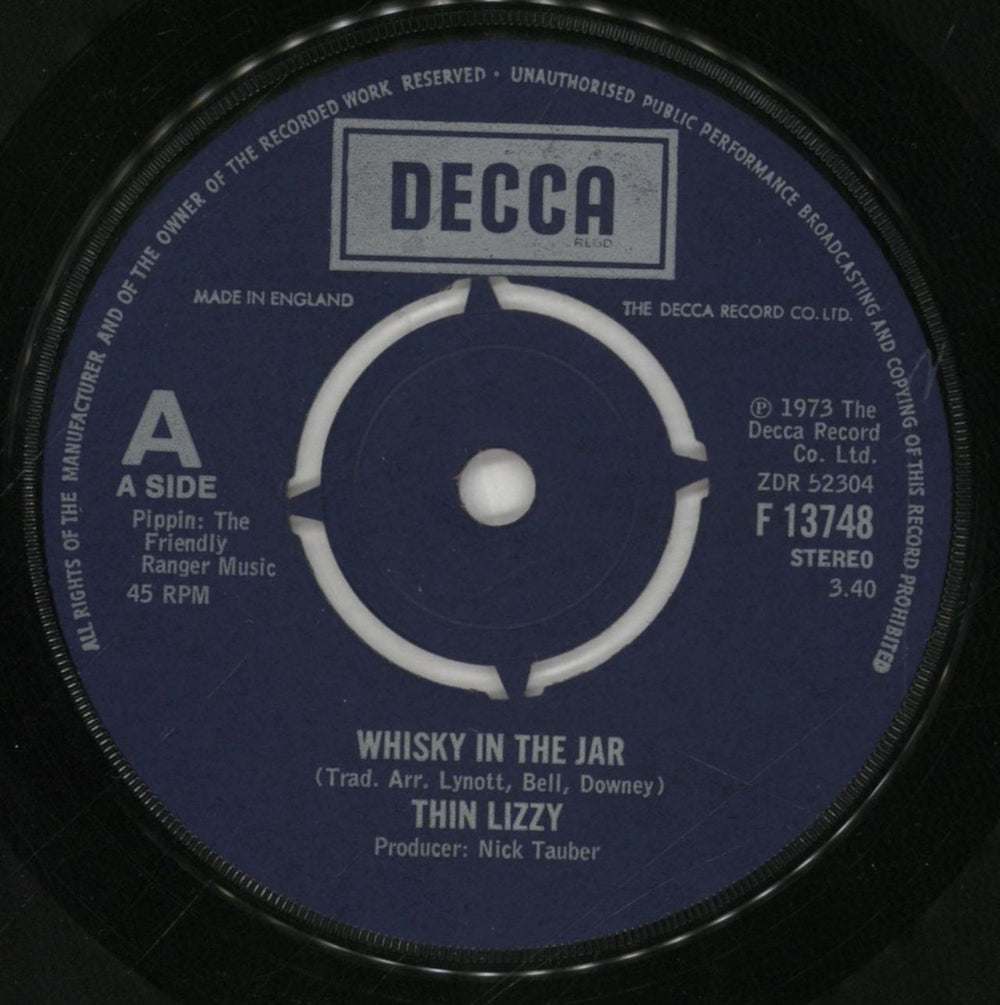 Thin Lizzy Whisky In The Jar [3:40] - P/S UK 7" vinyl single (7 inch record / 45) THI07WH737000