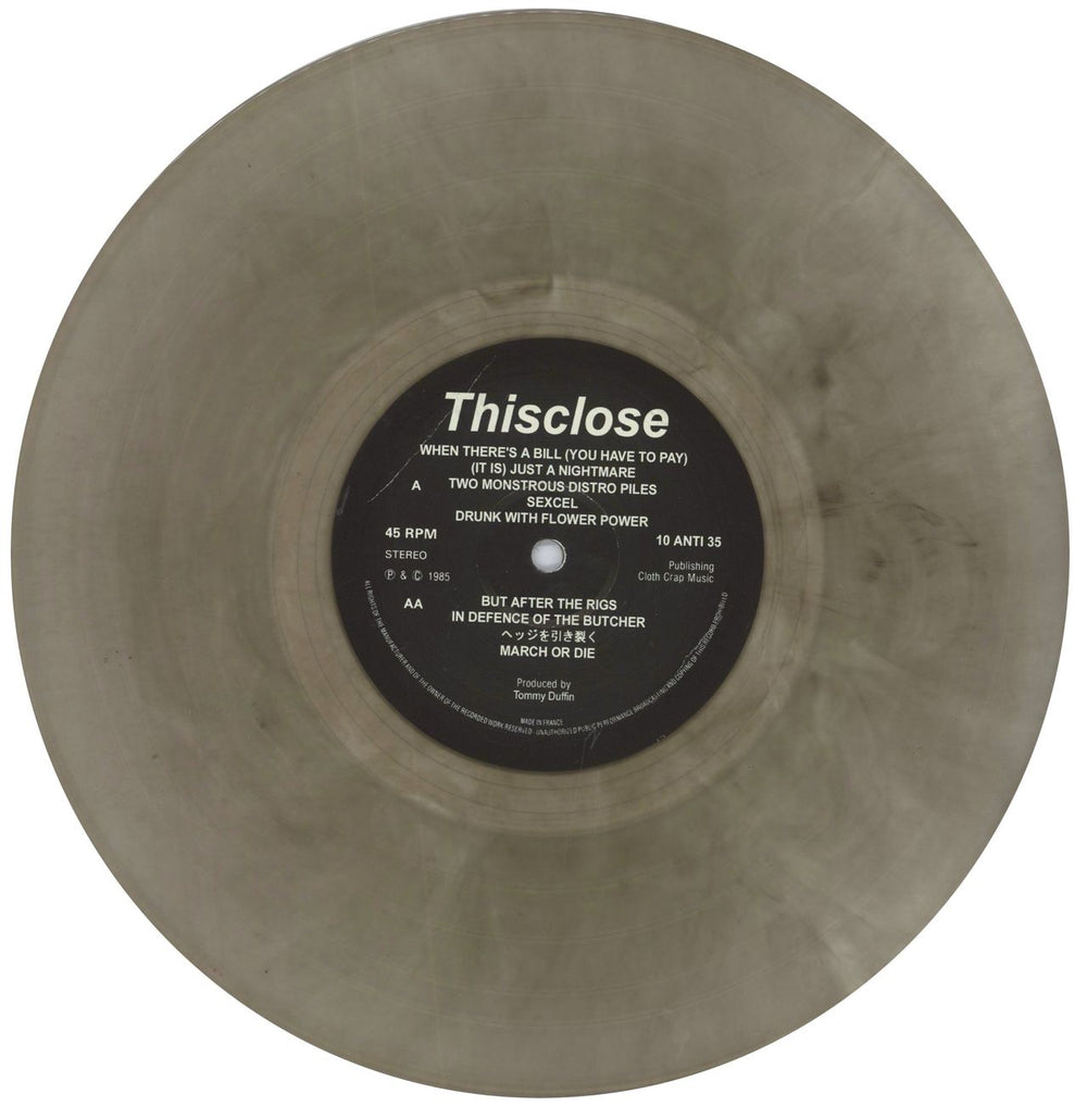 Thisclose Thisclose - Transparent Grey Vinyl UK 10" vinyl single (10 inch record) 66410TH835599