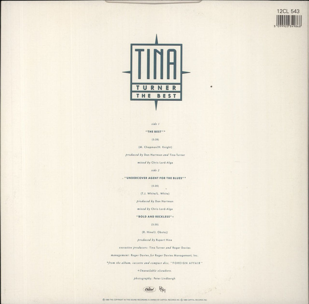 Tina Turner The Best UK 12" vinyl single (12 inch record / Maxi-single) 5099920349868