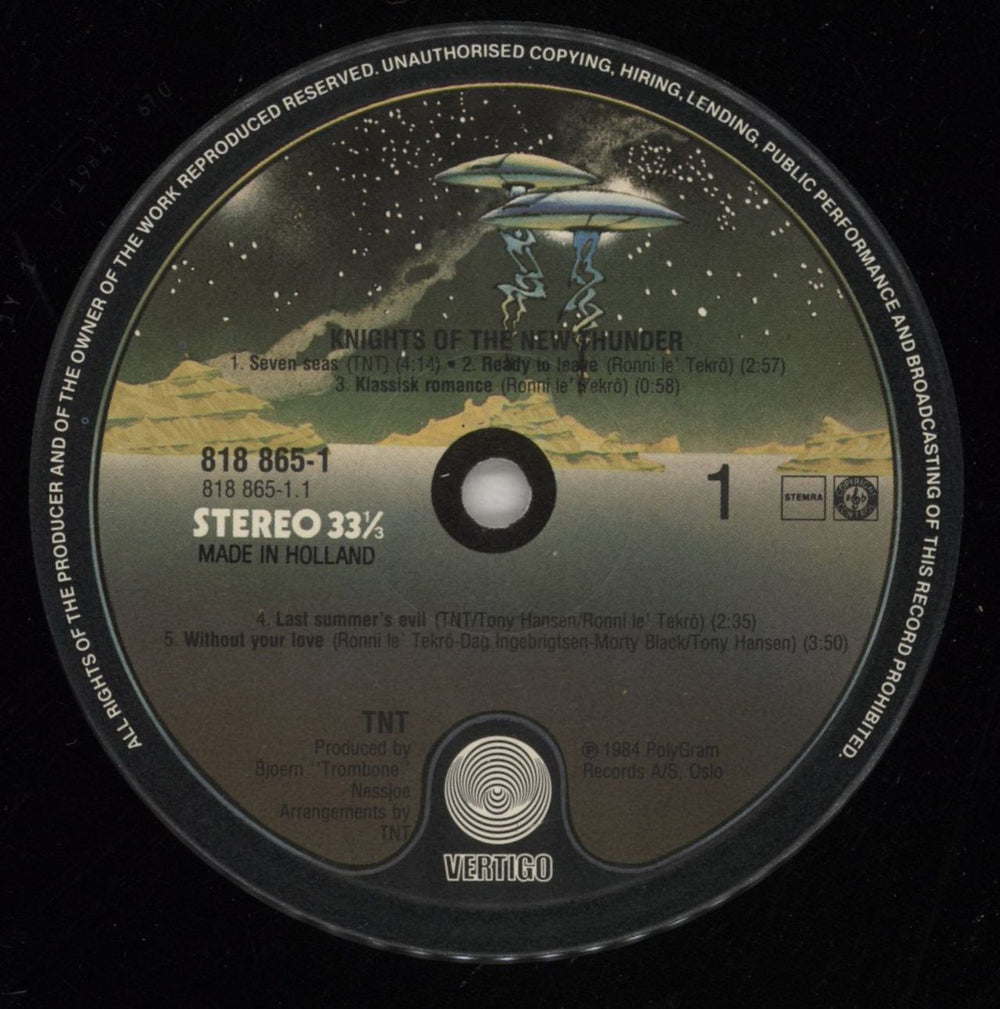 TNT Knights Of The New Thunder Dutch vinyl LP album (LP record) TNTLPKN465703