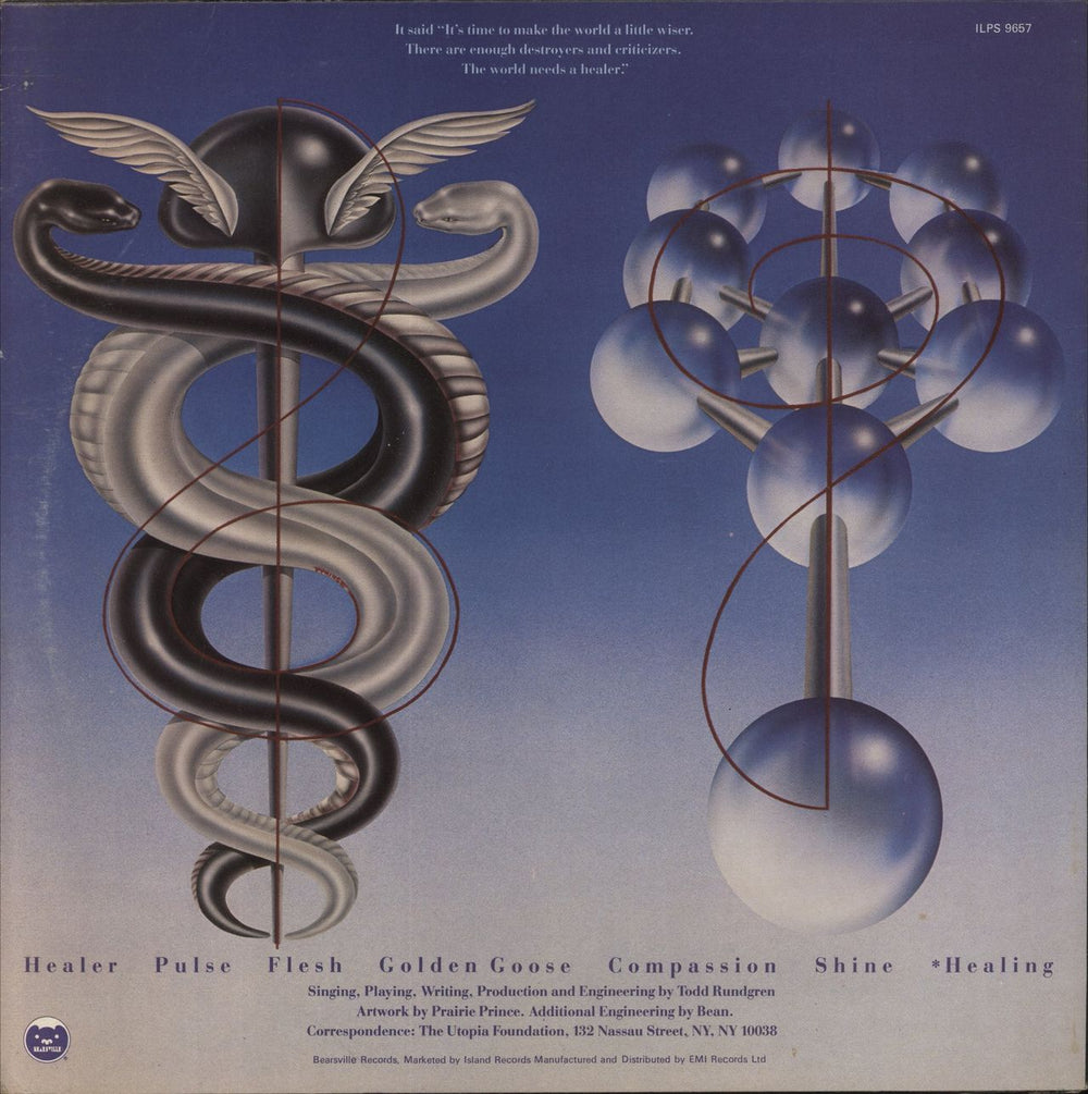 Todd Rundgren Healing UK vinyl LP album (LP record)
