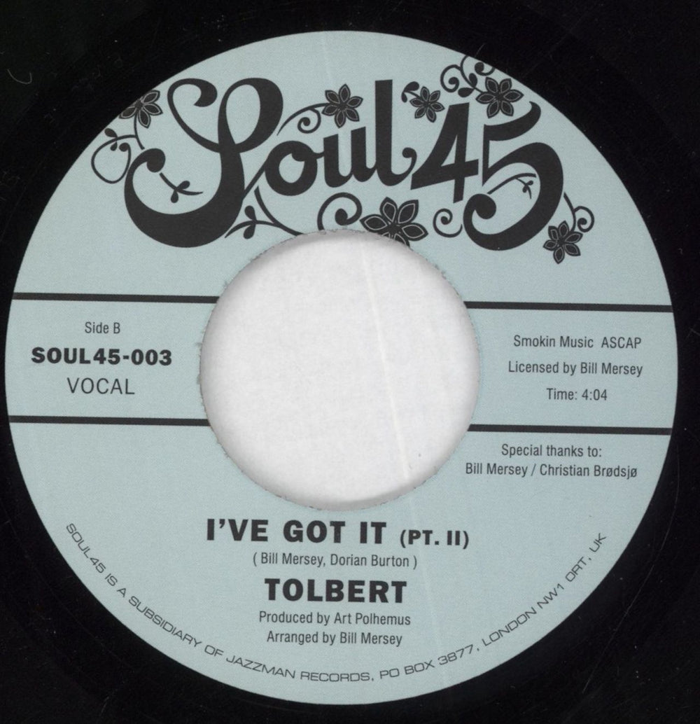 Tolbert I've Got It UK 7" vinyl single (7 inch record / 45)