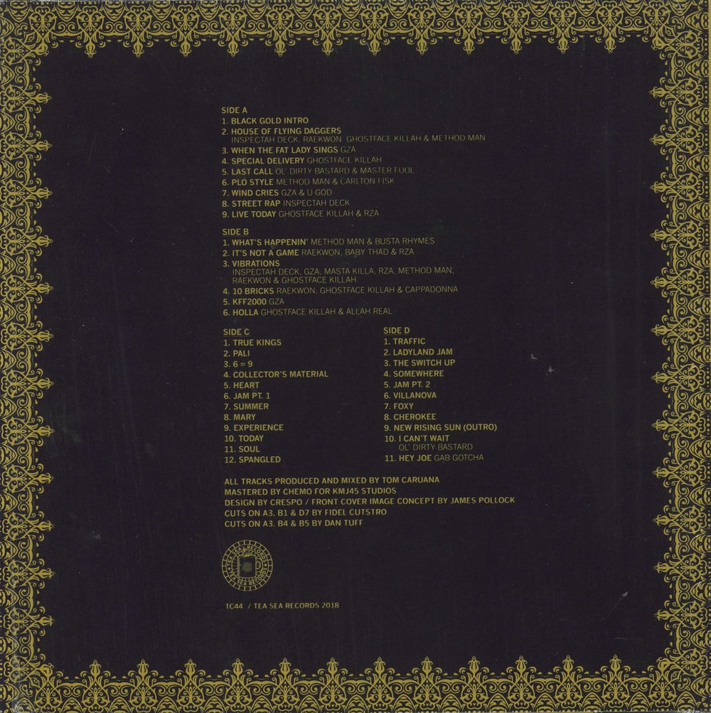 Tom Caruana  Presents Wu-Tang Clan Vs Jimi Hendrix: Black Gold - Black & Gold Vinyl UK 2-LP vinyl record set (Double LP Album)