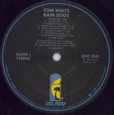 Tom Waits Rain Dogs US vinyl LP album (LP record) TMWLPRA836508
