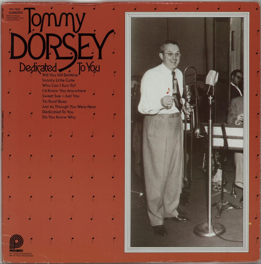 Tommy Dorsey Dedicated To You US vinyl LP album (LP record) ACL-7033