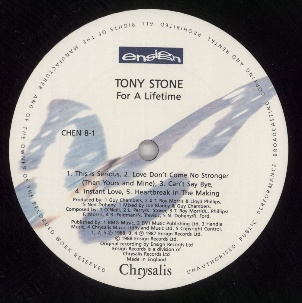 Tony Stone For A Lifetime UK vinyl LP album (LP record) UO6LPFO620158