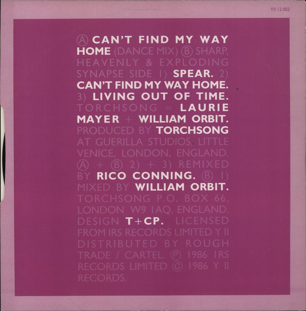 Torch Song Can't Find My Way Home UK 12" vinyl single (12 inch record / Maxi-single)