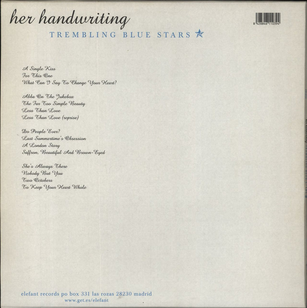 Trembling Blue Stars Her Handwriting Spanish 2-LP vinyl record set (Double LP Album) 8428846110394
