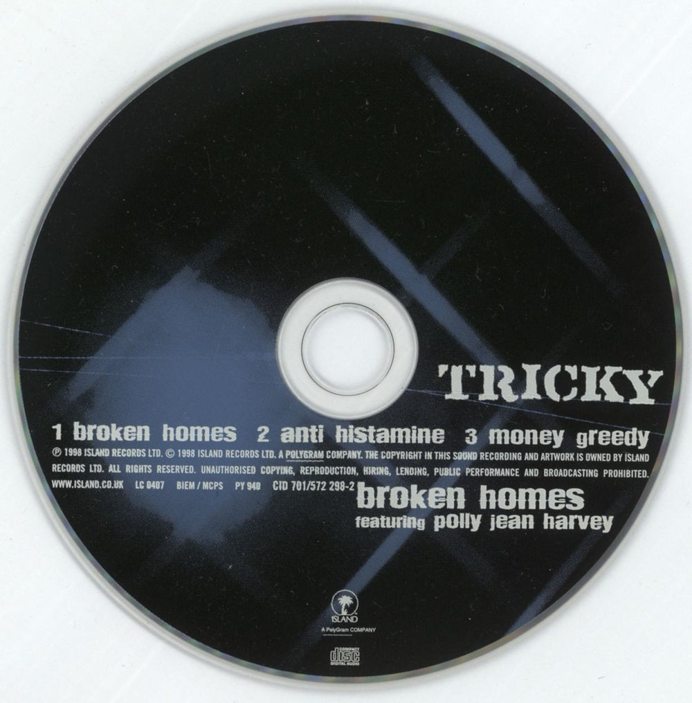 Tricky Broken Homes UK CD single (CD5 / 5") TRKC5BR402248