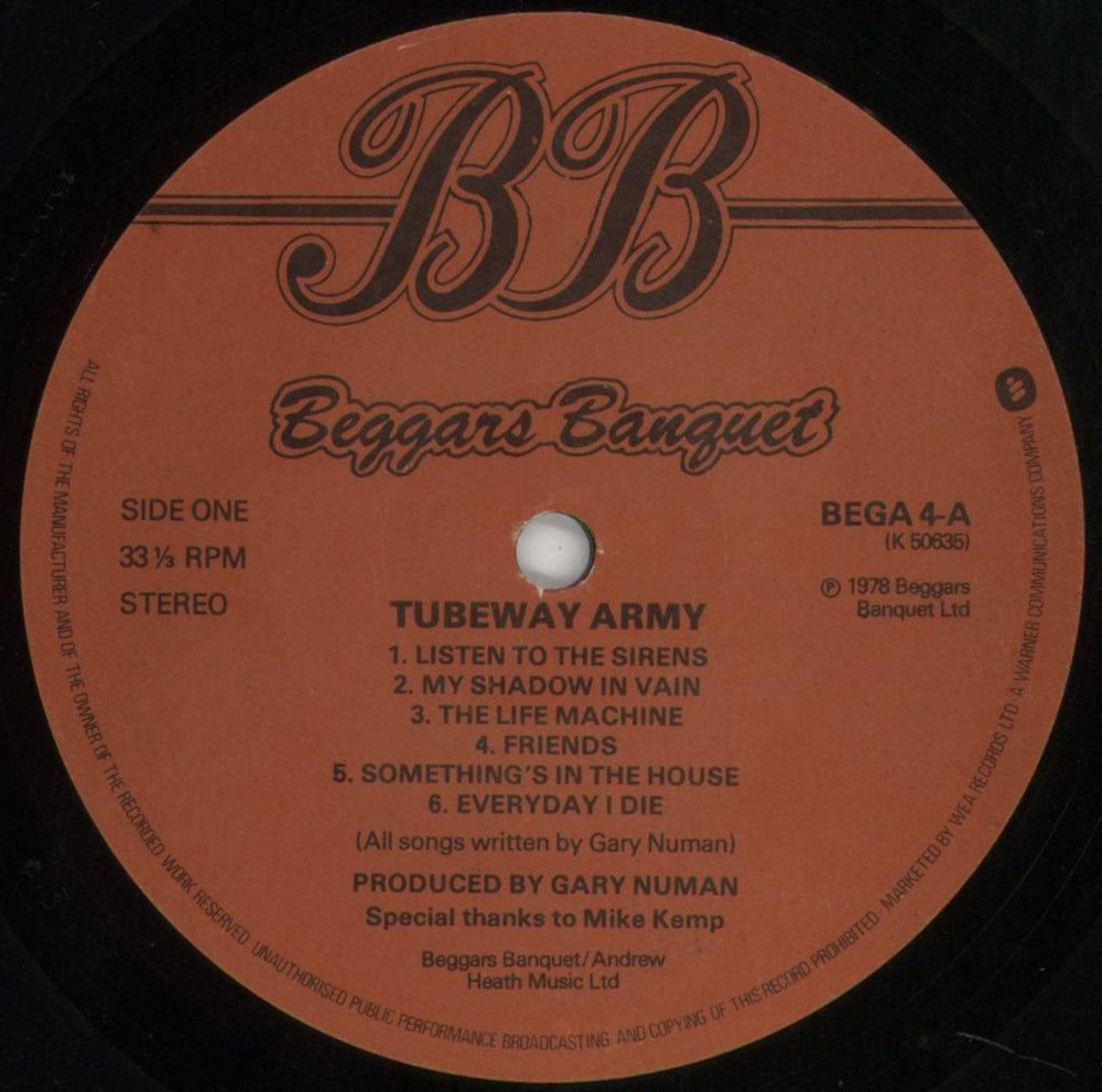 Tubeway Army Tubeway Army - Promo Stickered UK Promo vinyl LP album (LP record) TUBLPTU851409