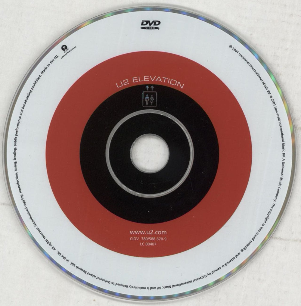 U2 Elevation UK DVD Single U-2DSEL192066