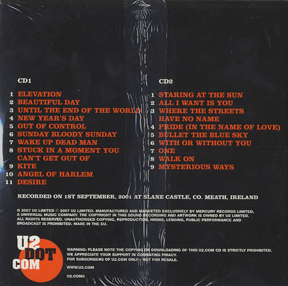 U2 Go Home - Live From Slane Castle Ireland UK 2 CD album set (Double CD) U-22CGO436429