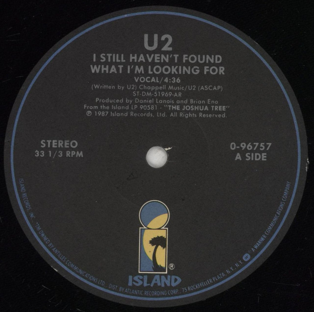 U2 I Still Haven't Found What I'm Looking For US 12" vinyl single (12 inch record / Maxi-single) U-212IS62455
