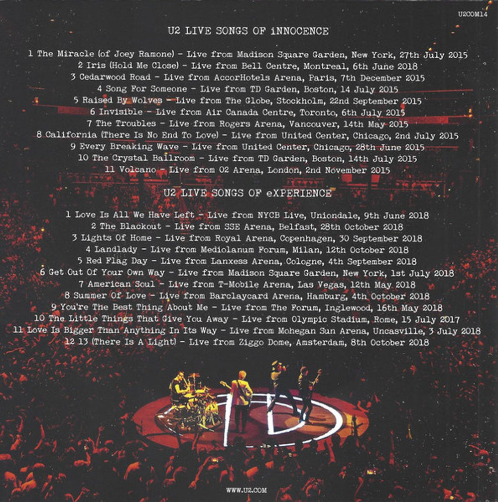 U2 Live Songs Of Innocence + Experience - Sealed UK 2 CD album set (Double CD) U-22CLI819097