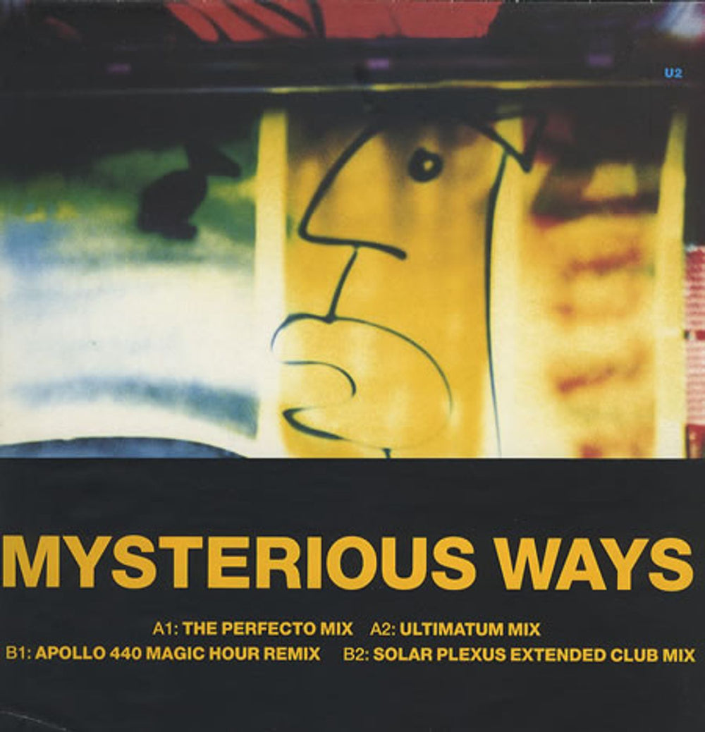 U2 Mysterious Ways + belly band UK 12" vinyl single (12 inch record / Maxi-single) 12ISX509