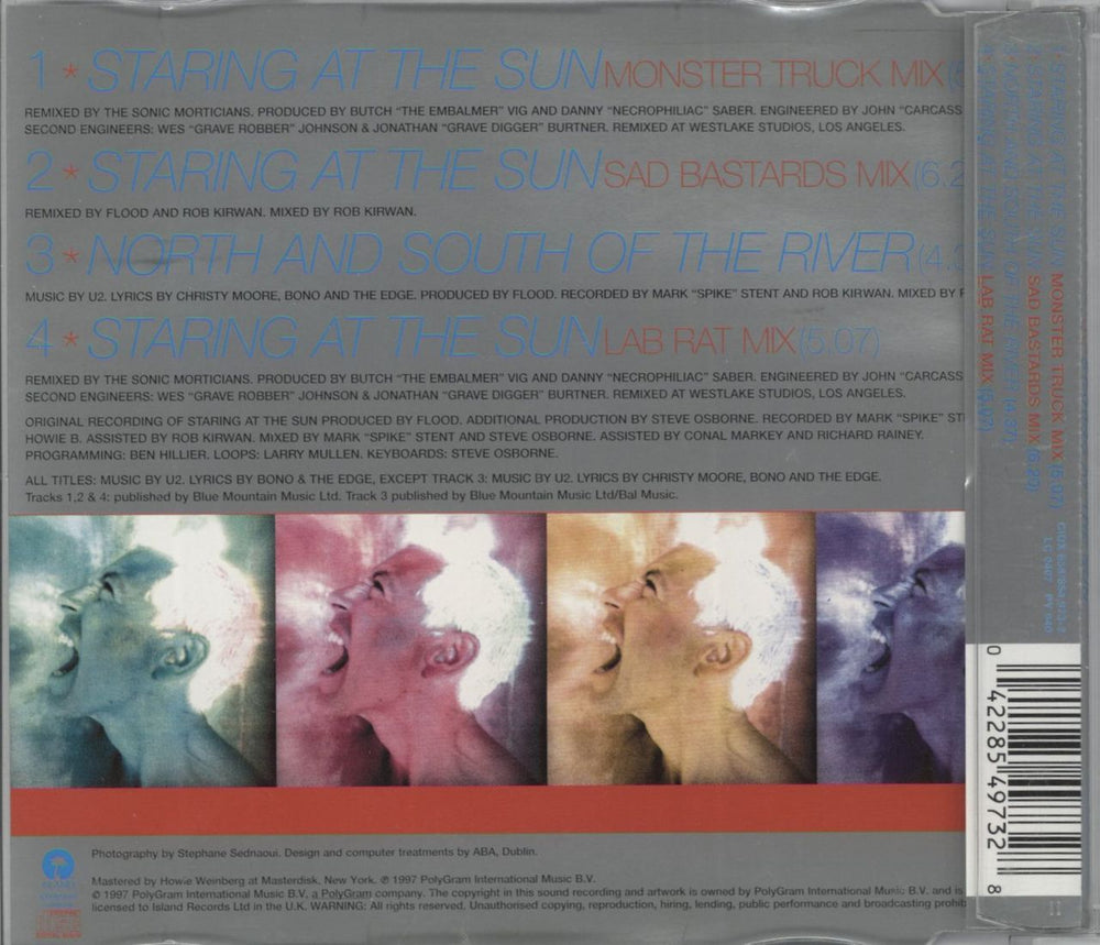 U2 Staring At The Sun UK CD single (CD5 / 5") 042285497328