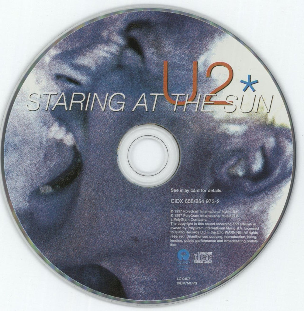 U2 Staring At The Sun UK CD single (CD5 / 5") U-2C5ST85258