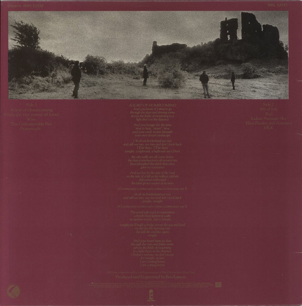 U2 The Unforgettable Fire Australian vinyl LP album (LP record)