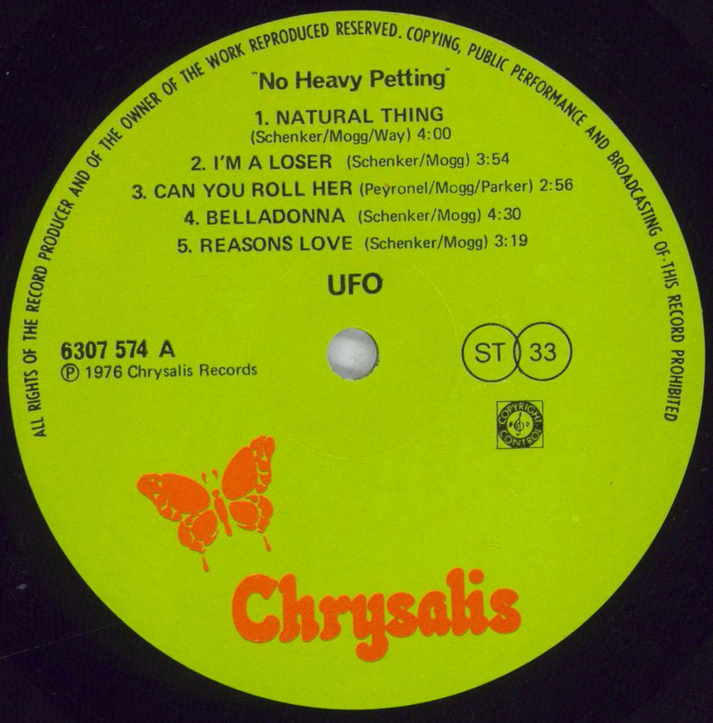 UFO No Heavy Petting Singapore vinyl LP album (LP record) UFOLPNO832515