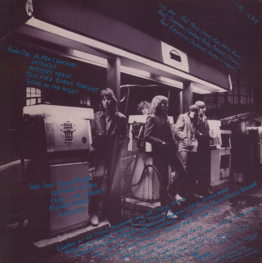 UFO No Place To Run - Blue Titles UK vinyl LP album (LP record)