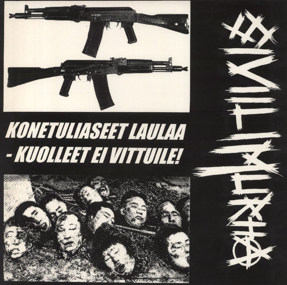 Under Threat Disclaim The System / Konetuliaseet Laulaa - Kuolleet Ei Vittuile! - White Vinyl UK vinyl LP album (LP record)