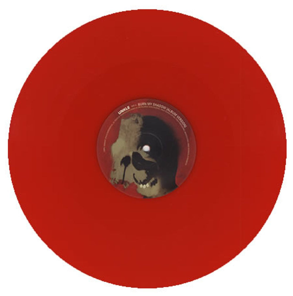 Unkle Burn My Shadow - Red Vinyl UK 12" vinyl single (12 inch record / Maxi-single) UNK12BU405473