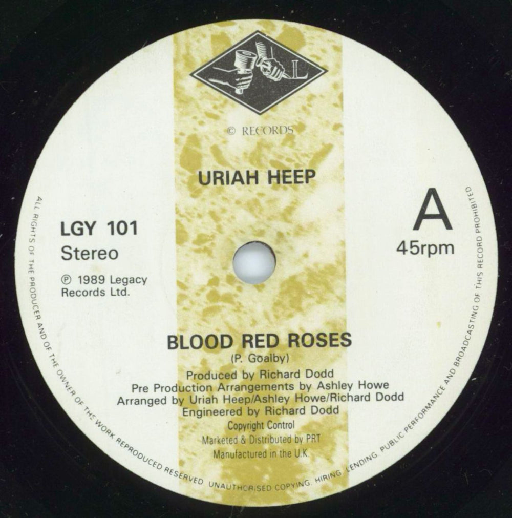 Uriah Heep Blood Red Roses- Poster Sleeve UK 7" vinyl single (7 inch record / 45) URI07BL811825