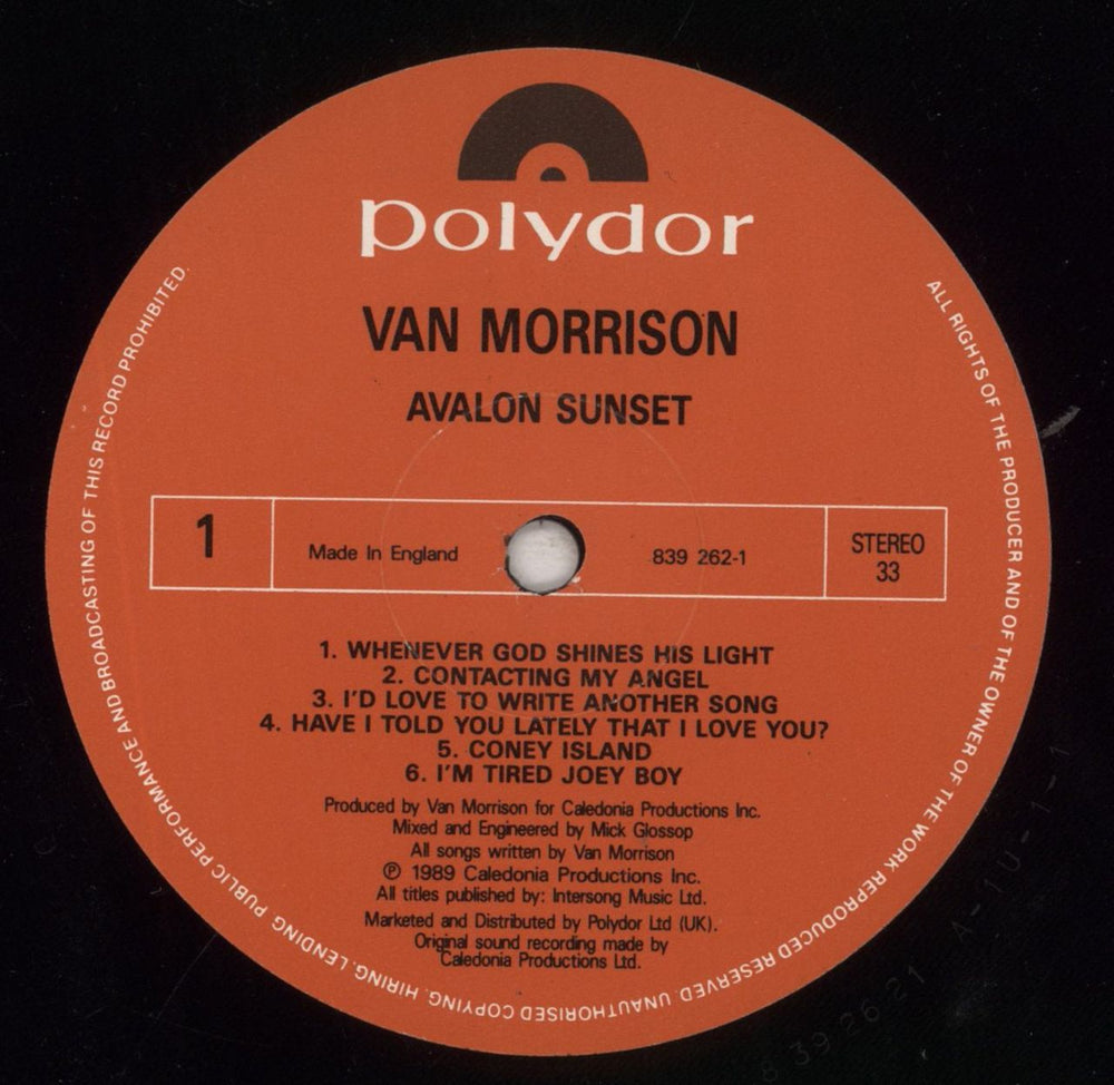 Van Morrison Avalon Sunset - VG German vinyl LP album (LP record) VMOLPAV714519