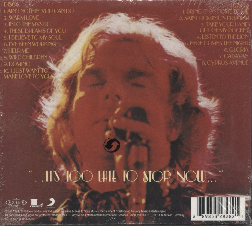 Van Morrison It's Too Late To Stop Now Volume I - Sealed UK 2 CD album set (Double CD) 889853282821
