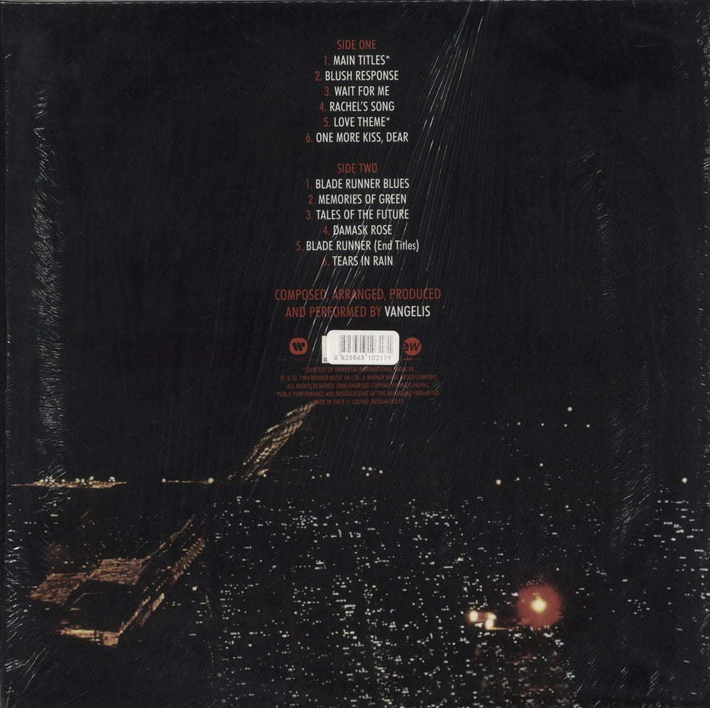 Vangelis Blade Runner - 180gm Red Vinyl UK vinyl LP album (LP record) 825646122110