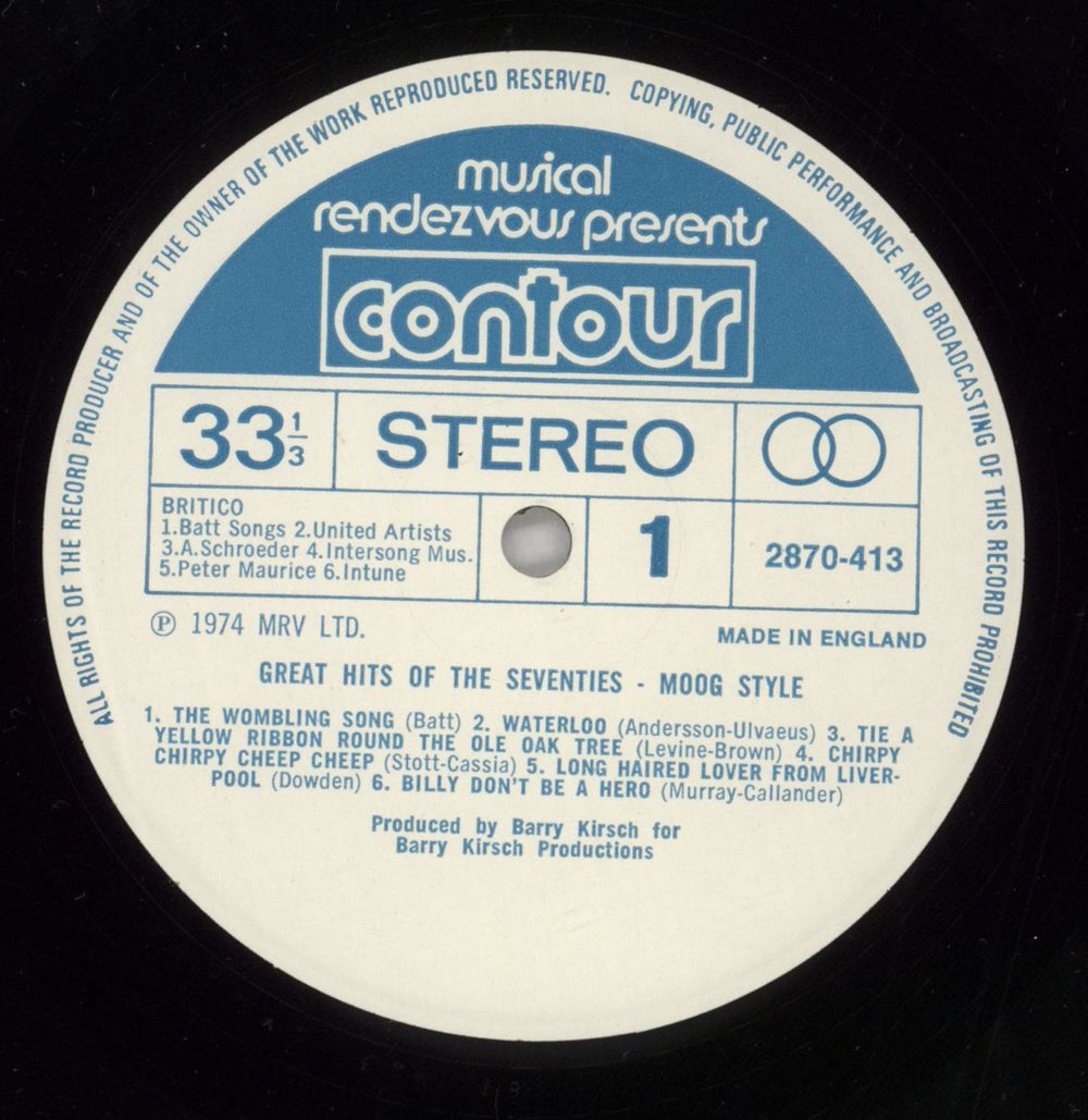 Various-60s & 70s Great Hits Of The 70's Moog Style UK vinyl LP album (LP record) SVALPGR864411