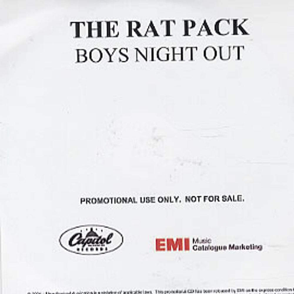 Various Artists The Rat Pack - Boys Night Out UK Promo CD-R acetate CD-R ACETATE