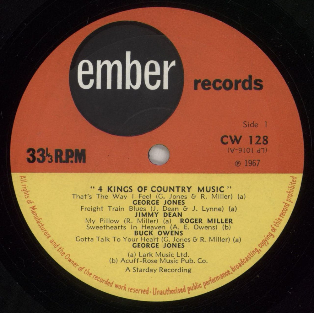 Various-Country 4 Kings Of Country Music UK vinyl LP album (LP record) CVALPKI876721