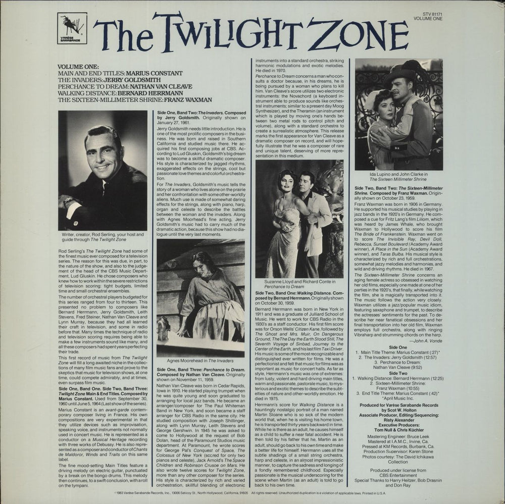 Various-Film, Radio, Theatre & TV The Twilight Zone Volume One US vinyl LP album (LP record)