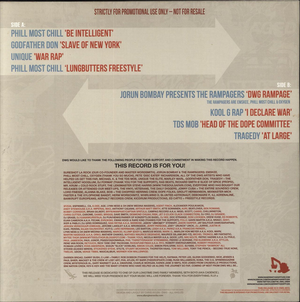 Various-Hip Hop & Rap DWG Sampler One [A Journey Through The Crates] - Promo - Orange Vinyl UK Promo vinyl LP album (LP record)