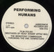 Various-Indie Performing Humans UK 7" vinyl single (7 inch record / 45) I-V07PE843554