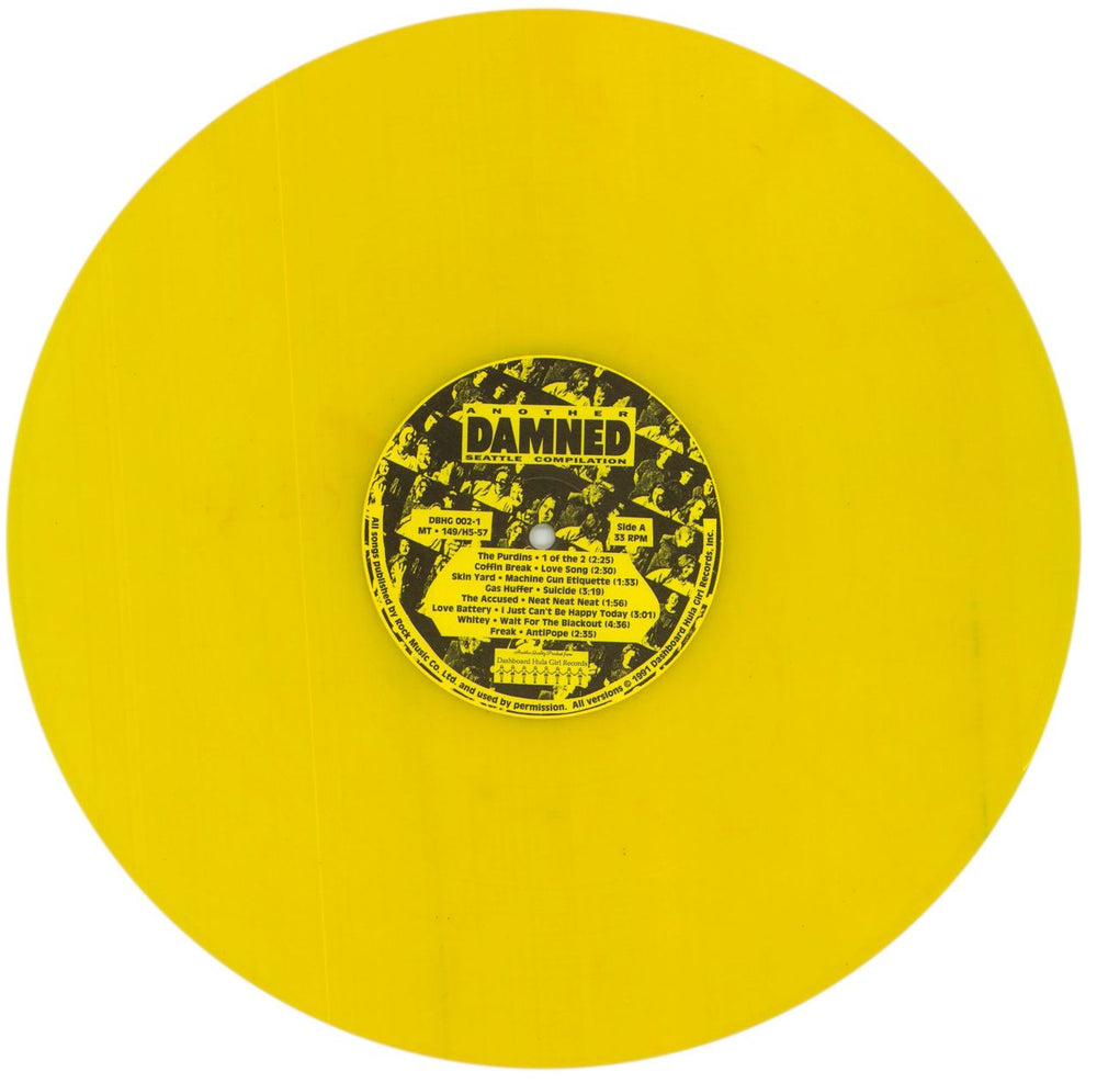 Various-Punk & New Wave Another Damned Seattle Compilation - Yellow Vinyl + 7" UK vinyl LP album (LP record) PVALPAN860518