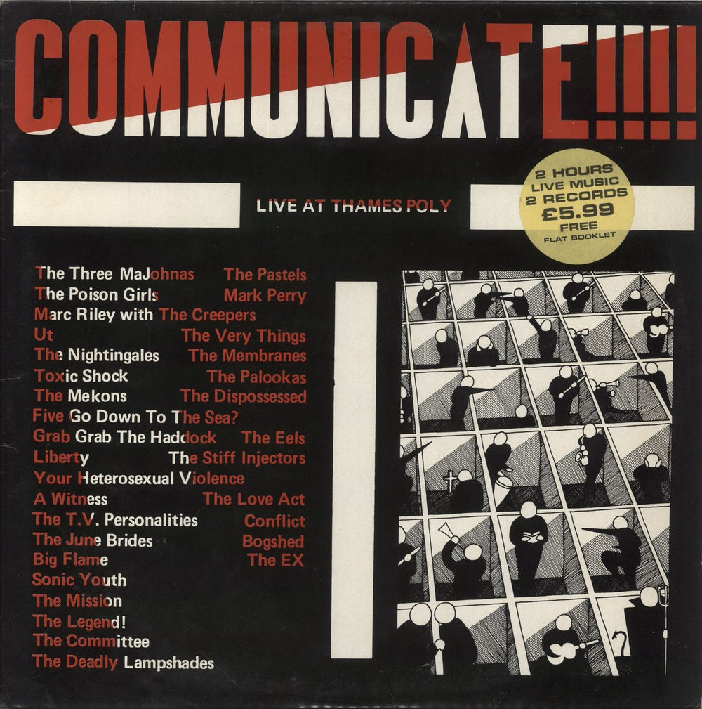 Various-Punk & New Wave Communicate!!!! Live At Thames Poly UK 2-LP vinyl record set (Double LP Album) T.P.S.U.0001