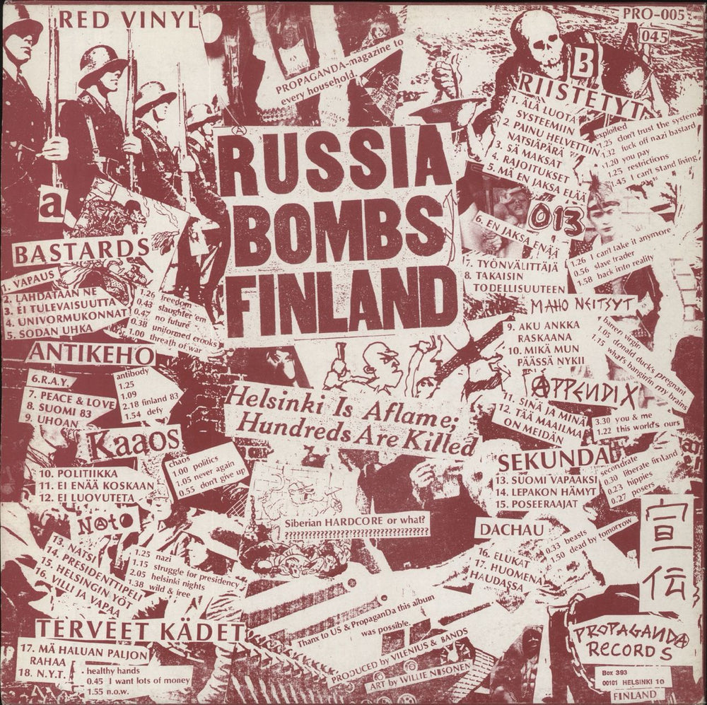 Various-Punk & New Wave Propaganda - Russia Bombs Finland - Red Vinyl German vinyl LP album (LP record)