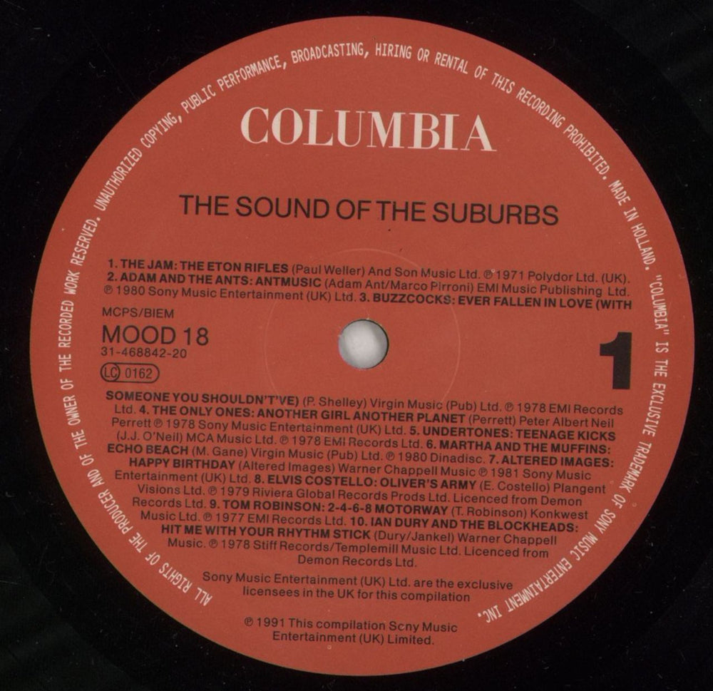 Various-Punk & New Wave The Sound Of The Suburbs UK vinyl LP album (LP record) PVALPTH458414